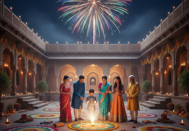 Friercrackers family diwali celebration
